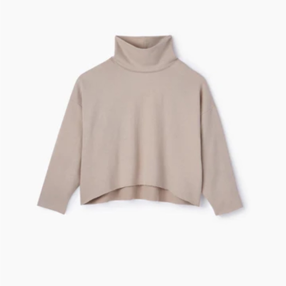 tkees women’s  brown turtleneck cotton cropped top 0/1  L51-15